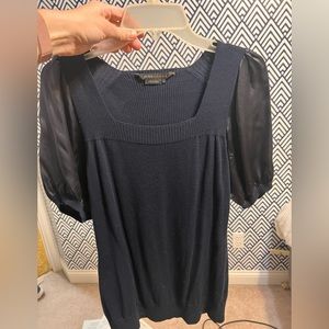 BCBG Max Azria silk and cashmere top - navy size Medium